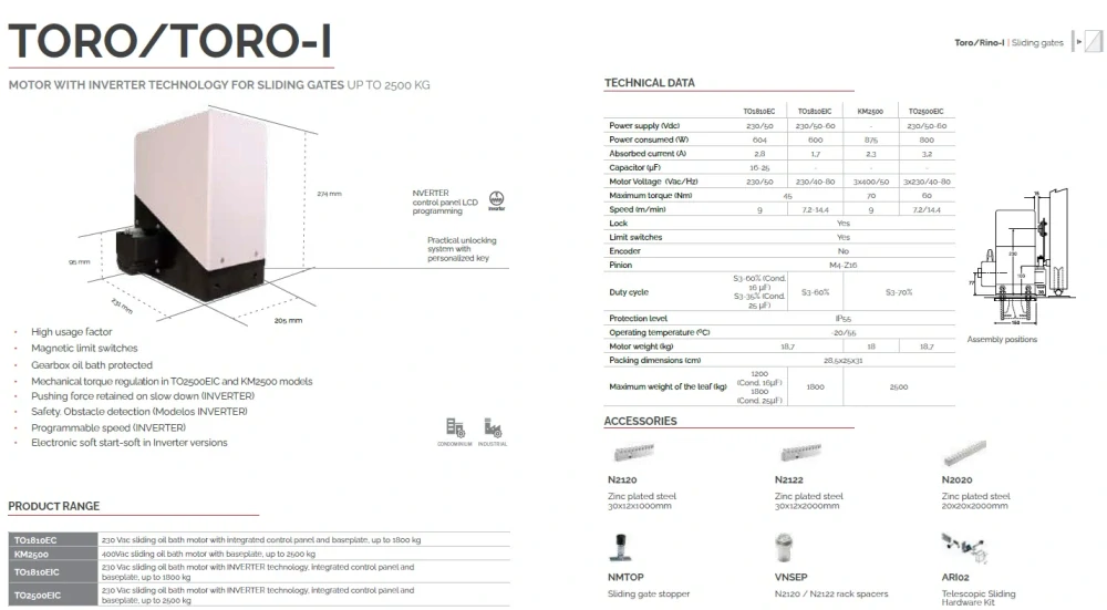 26B106 - Řídící jednotka pro pohon TORO s invertorem TO2500EIC