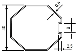 ASNO40 - Osmihranný adaptér ⌀40mm pro SENA ⌀35