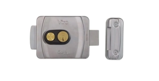 66-LV9083P09 - Elektrický zámek pro křídlové brány s vložkou a tlačítkem